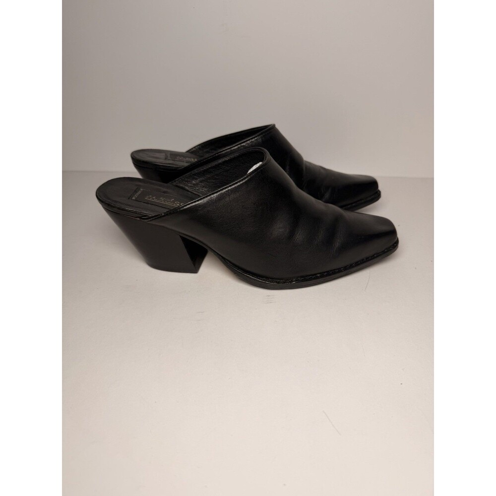 Via Spiga Black Leather Chunky Heel Mules Clogs – Women's Sz 6.5 M  Md in Brazil